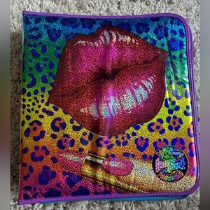 Vintage Lisa Frank Lips & Lipstick Zip around 3 ring binder